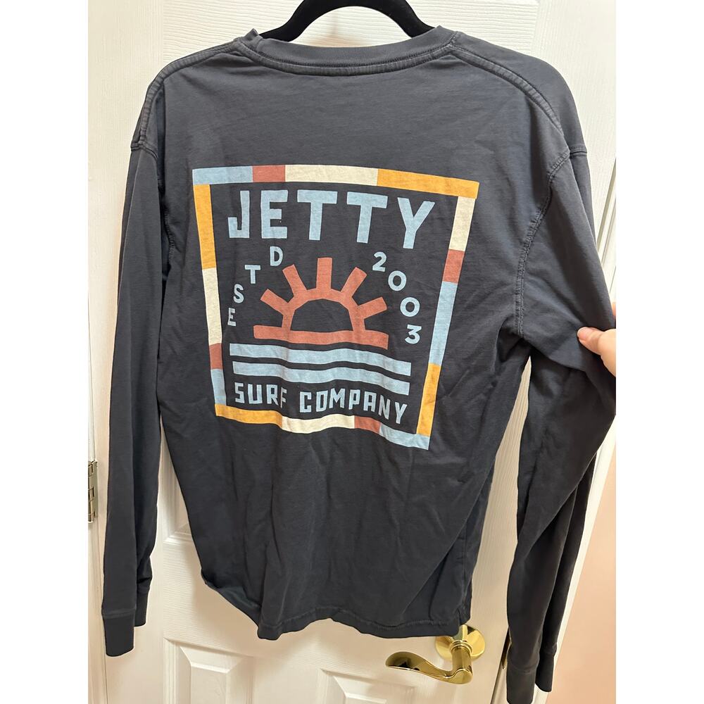 Jetty Long Sleeve Graphic Tee Size M in Navy